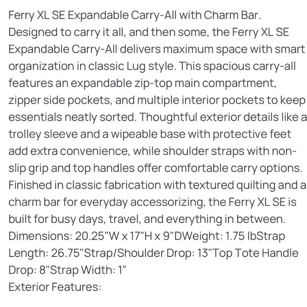 NEW! Lug SAKURA FERRY XL SE Expandable Carry-All Tote Bag Lucky Cat Pink Lining - Picture 3 of 15